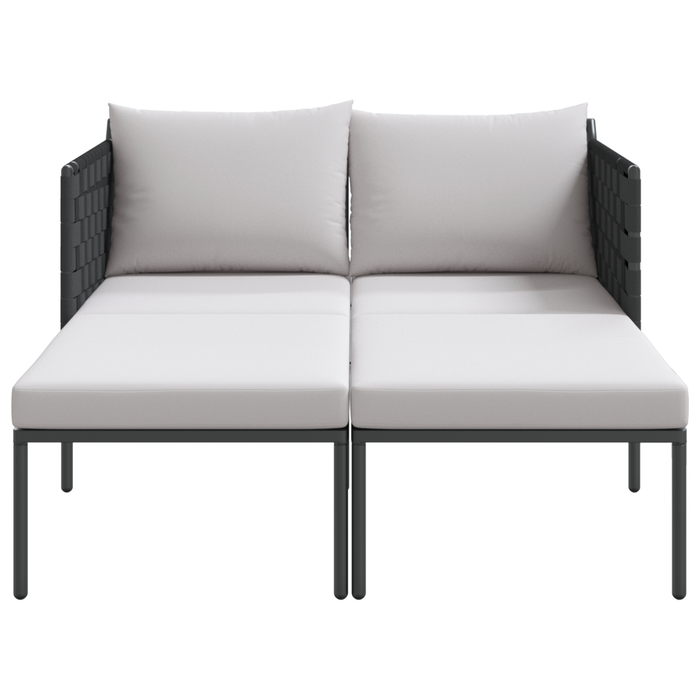 Șezlong cu perne, 2 persoane, antracit, 115x153x69,5 cm, oțel - WALTI WALTI