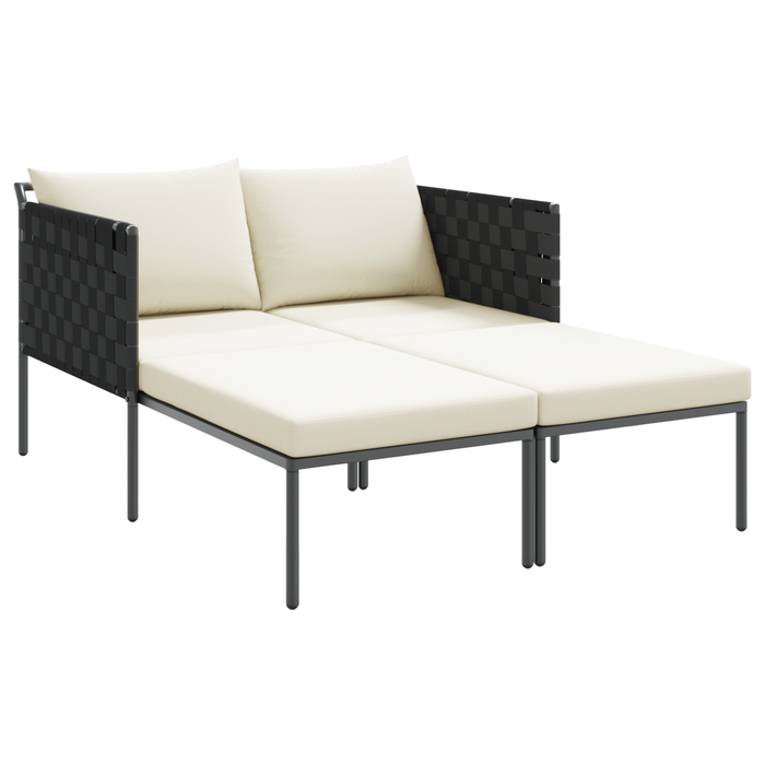 Șezlong cu perne, 2 persoane, antracit, 115x153x69,5 cm, oțel - WALTI WALTI