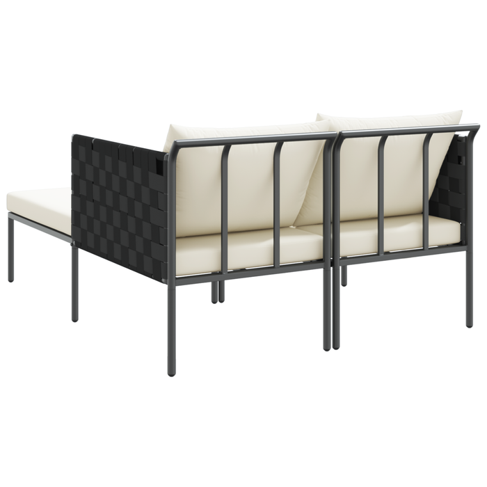 Șezlong cu perne, 2 persoane, antracit, 115x153x69,5 cm, oțel - WALTI WALTI