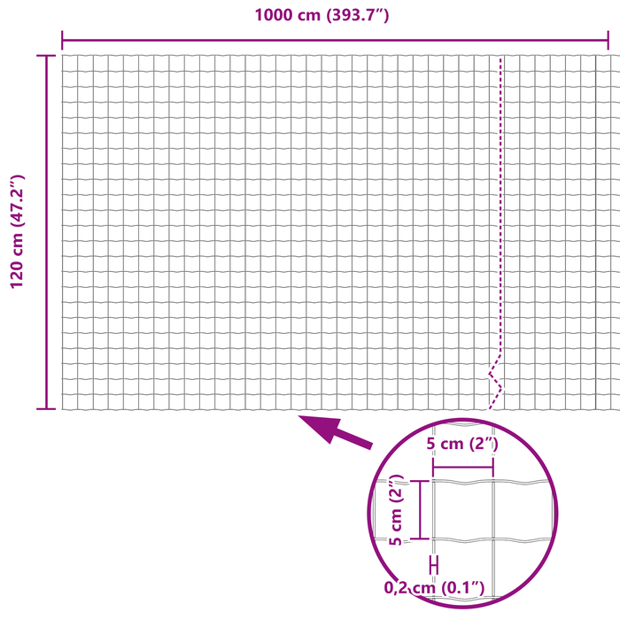 Gard Euro Gri 1.2x10 m Oțel - WALTI WALTI