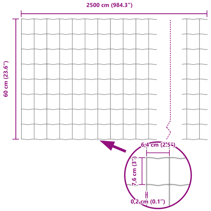 Gard Euro 0.6x25 m Oțel zincat - WALTI WALTI