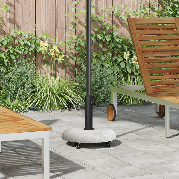 Bază de Parasol cu Roți pentru Stâlpi de 37/42/52/58mm Gri Deschis Beton - WALTI WALTI