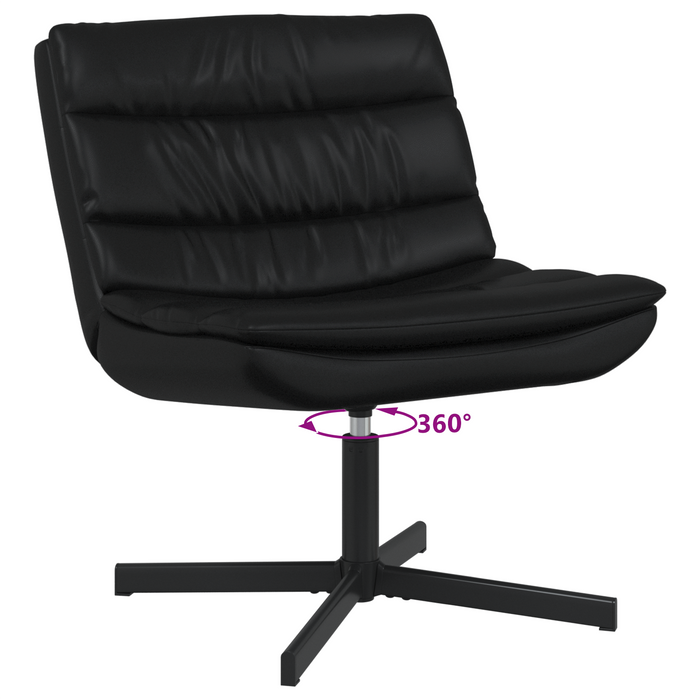 Scaun Pivotant Negru Piele sintetică, Metal Mediul Scaun Negru - WALTI WALTI