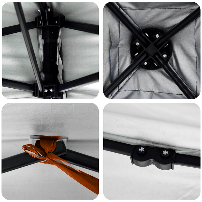 Cort cu Copertină Portocaliu 400 x 400 x 227 / 236 / 245 cm - WALTI WALTI