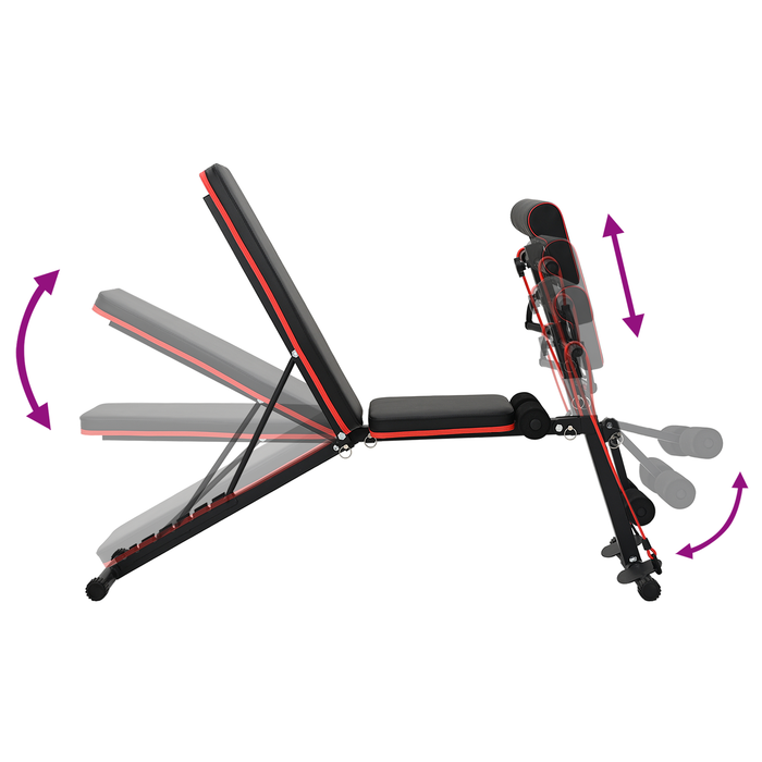 Bancă de Greutăți Reglabilă cu Benzi de Rezistență 150 kg Oțel Negru - WALTI WALTI