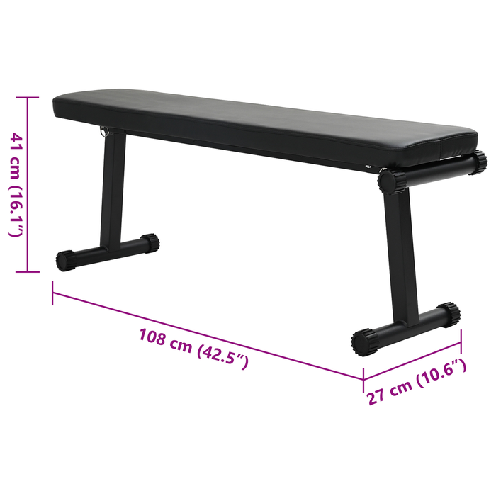 Banca pliantă pentru greutăți 100 kg Negru 107x27x41 cm Oțel - WALTI WALTI