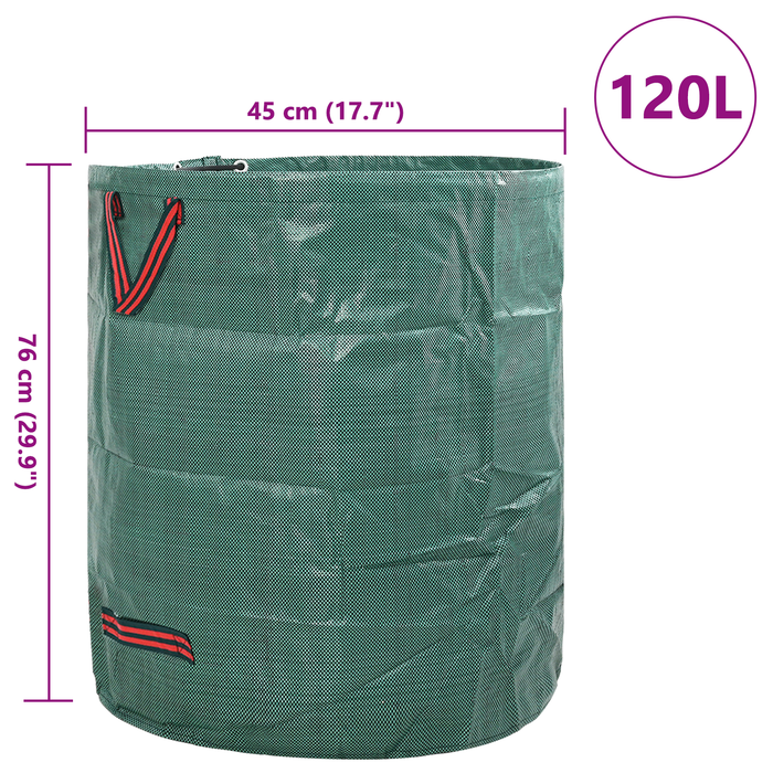Saci gunoi grădină cu mânere 12 buc., pliabil rotund verde 120L - WALTI WALTI