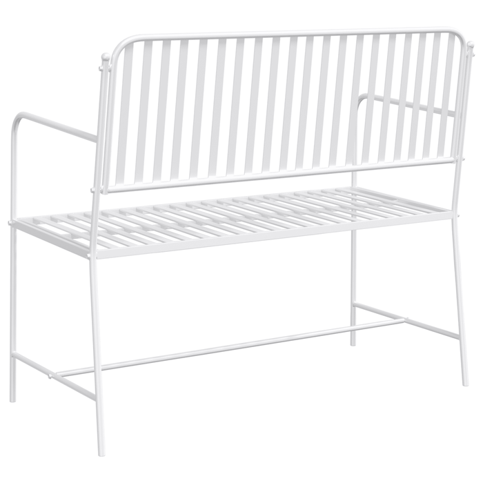 Bancă Alb Metal 103.5 x 51.5 x 90 cm Durabil Bancă de exterior - WALTI WALTI