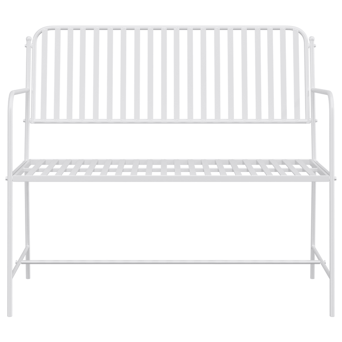 Bancă Alb Metal 103.5 x 51.5 x 90 cm Durabil Bancă de exterior - WALTI WALTI