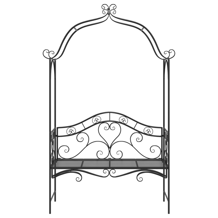 Bancă neagră de exterior Negru Metal Mare Detalii decorative - WALTI WALTI