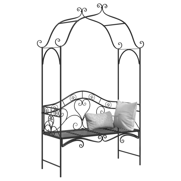 Bancă neagră de exterior Negru Metal Mare Detalii decorative - WALTI WALTI
