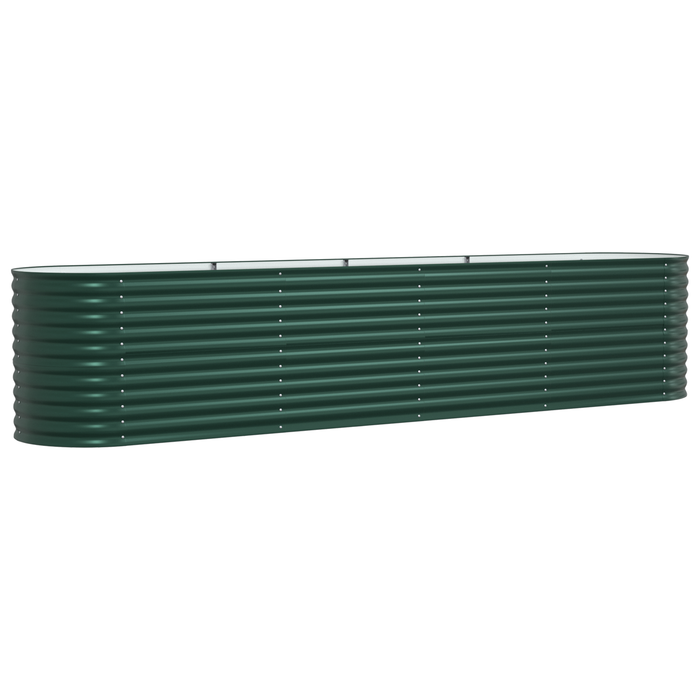 Strat ridicat de grădină, verde, 400x80x81 cm, oțel zincat - WALTI WALTI