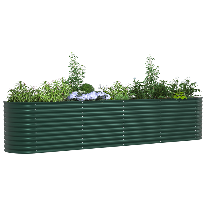 Strat ridicat de grădină, verde, 400x80x81 cm, oțel zincat - WALTI WALTI