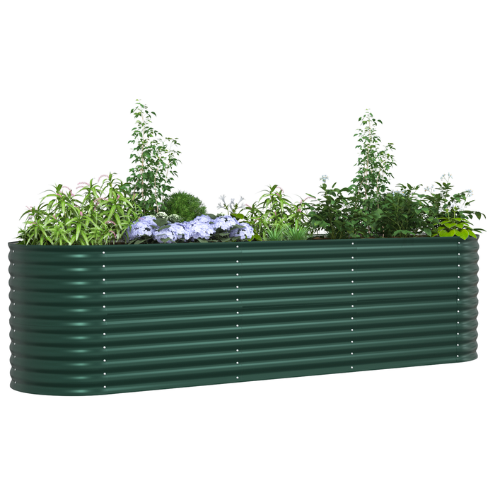 Strat ridicat de grădină, verde, 320x80x81 cm, oțel zincat - WALTI WALTI
