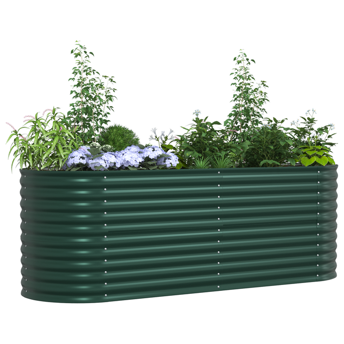 Strat ridicat de grădină, verde, 240x80x81 cm, oțel zincat - WALTI WALTI