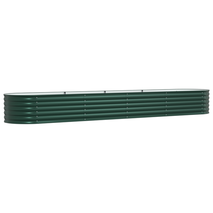 Strat ridicat de grădină, verde, 400x80x44 cm, oțel zincat - WALTI WALTI