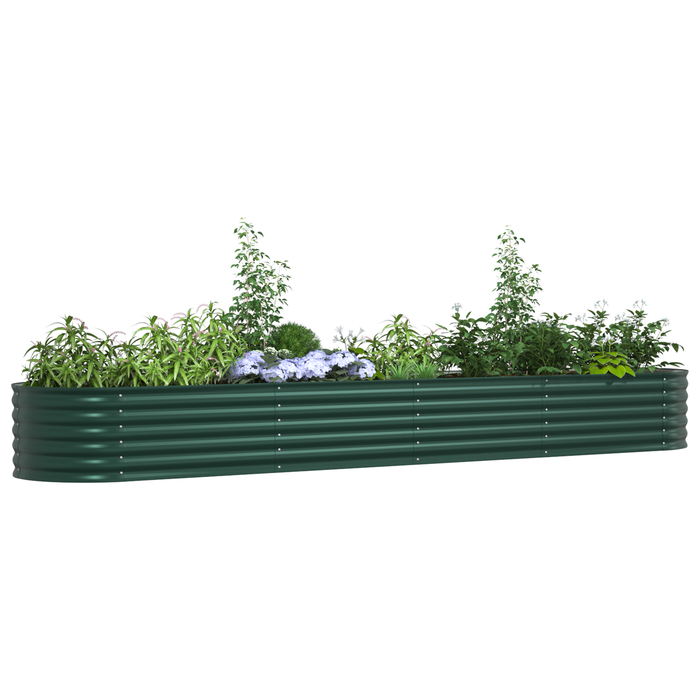 Strat ridicat de grădină, verde, 400x80x44 cm, oțel zincat - WALTI WALTI