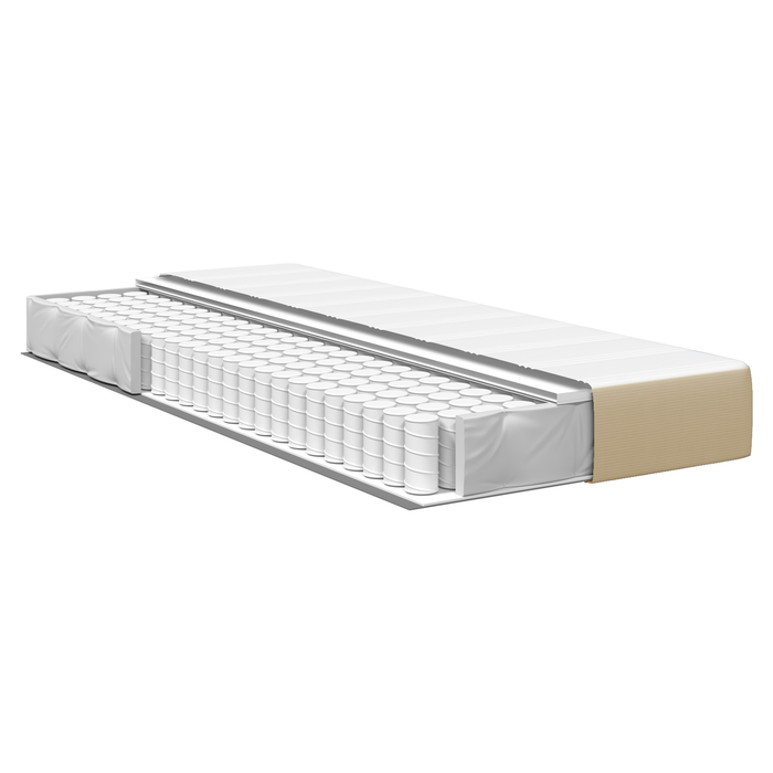 Saltea arcuri pocket gri/verde deschis medie 90x190x20cm textil - WALTI WALTI