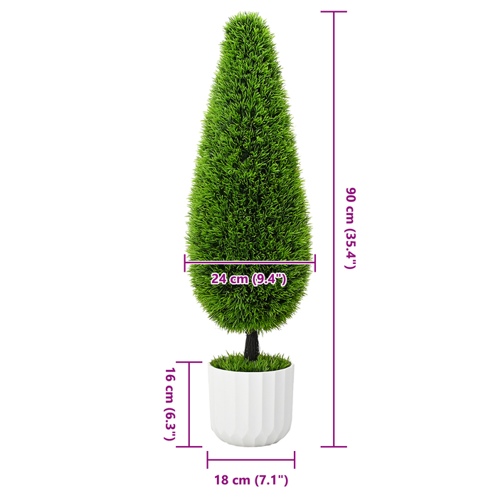 Planta artificială pin sculptat topiar ghiveci 24x90 cm verde - WALTI WALTI