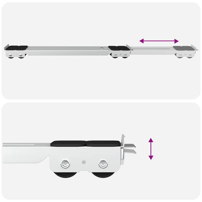 Baza pentru Mașina de Spălat cu Roți 2 pcs Lungime 46-71 cm 300 kg - WALTI WALTI