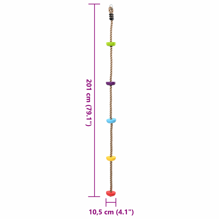 Funie de cățărare pentru copii cu platforme, 200 cm - WALTI WALTI