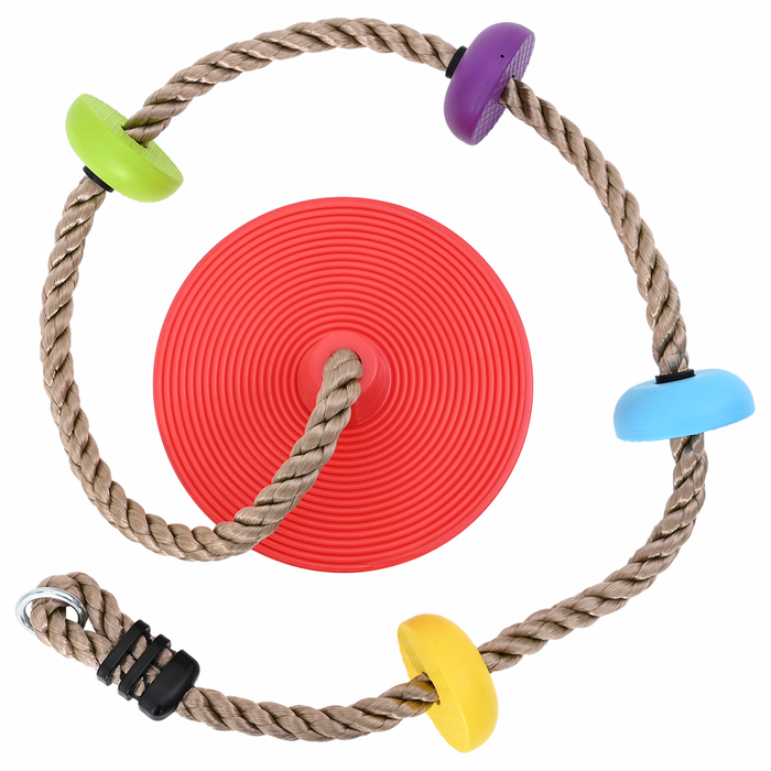 Funie de cățărare de copii, cu șezut disc și platforme, 200 cm - WALTI WALTI