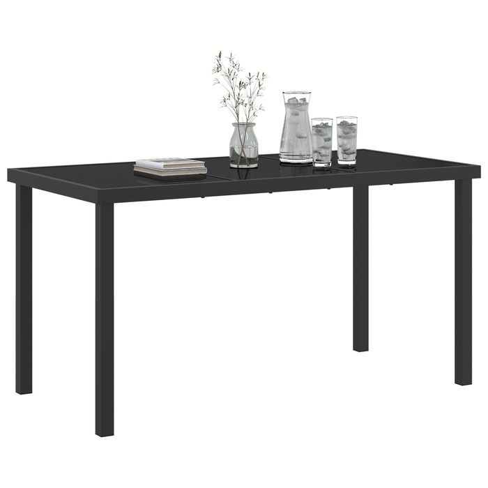 Masă de grădină, negru 140x80x73 cm, sticlă securizată - WALTI WALTI