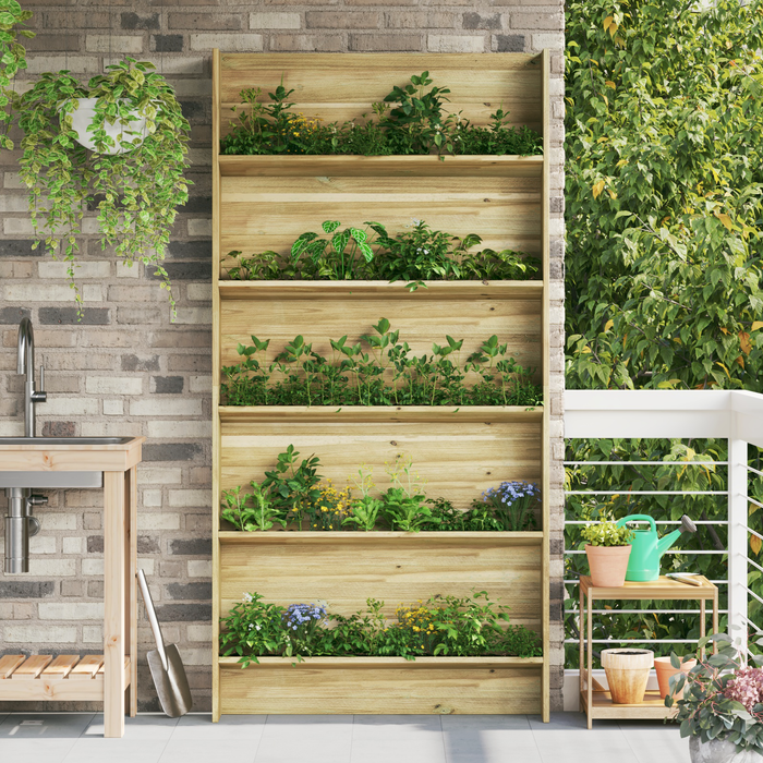 Suport pentru plante de grădină cu 5 niveluri 90x15x180 cm Lemn impregnate de pin - WALTI WALTI