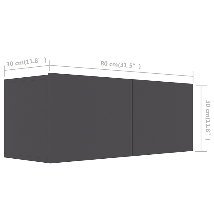 | Cabinet TV | Gri 80 x 30 x 30 cm Lemn compozit - WALTI WALTI
