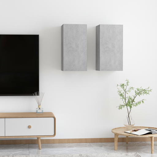 | Dulap pentru TV de perete | 2 pcs Gri beton 30.5 x 30 x 60 cm - WALTI WALTI