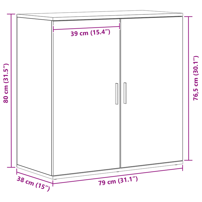 Bufet Lemn vechi 79 x 38 x 80 cm Lemn compozit - WALTI WALTI