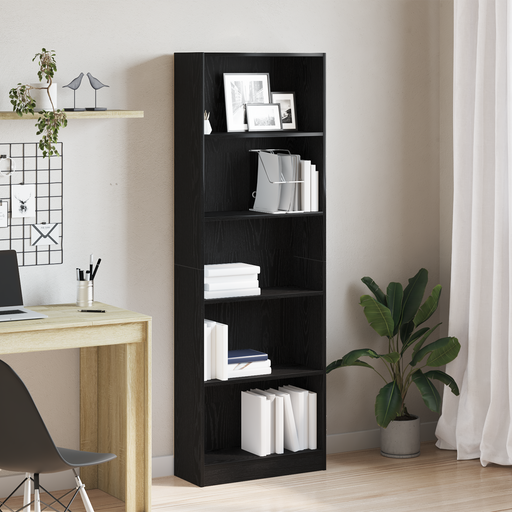 Raft pentru cărți Stejar Negru 60 x 24 x 176 cm Lemn compozit - WALTI WALTI