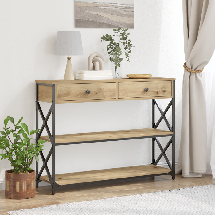 Masă Consolă stejar artizanal 100 x 28 x 75 cm - WALTI WALTI