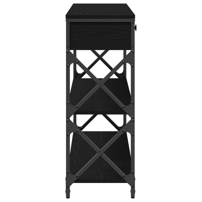 Masă Consolă Stejar negru 100 x 28 x 75 cm Lemn compus și metal - WALTI WALTI