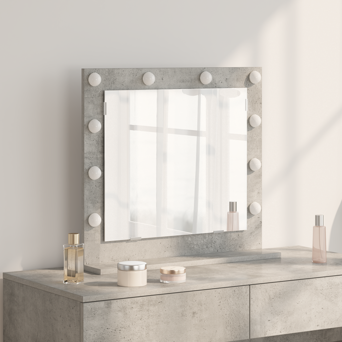 Oglindă de toaletă cu oglindă Gri din beton 60 x 55 x 18 cm - WALTI WALTI