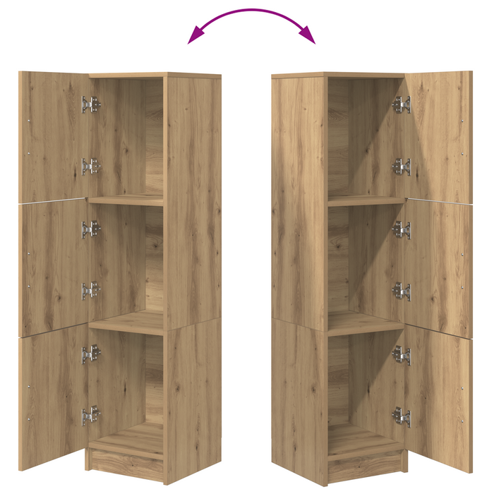 Highboard stejar artizanal 31.5 x 32 x 124 cm Lemn compozit - WALTI WALTI