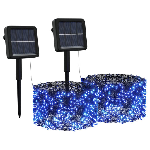 Instalație de lumini solare, 2 buc.x200 LED albastru int/ext - WALTI WALTI