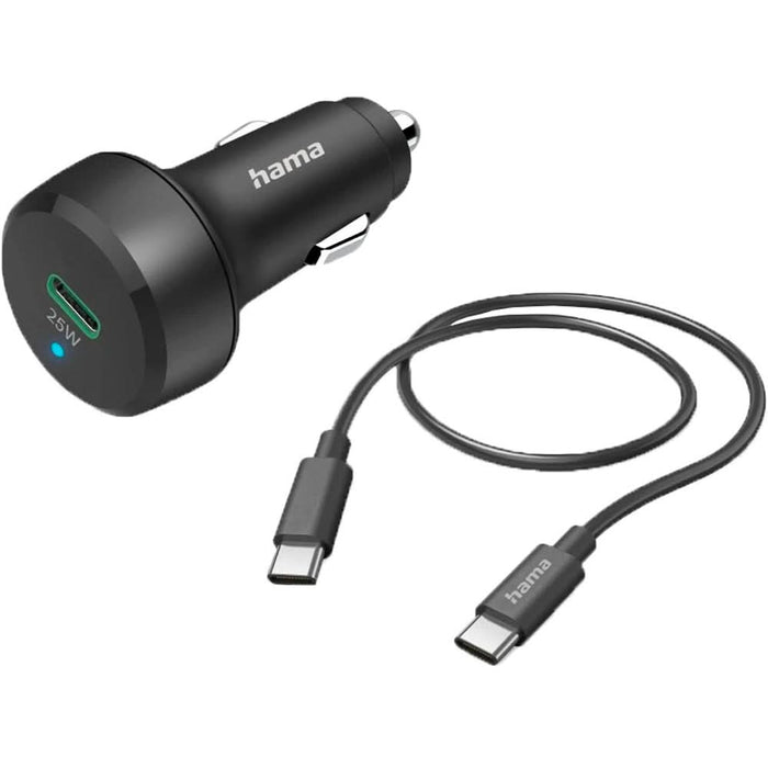Incarcator auto HAMA 201614, 1xUSB-C, Power Delivery (PD), 25W, negru WALTI