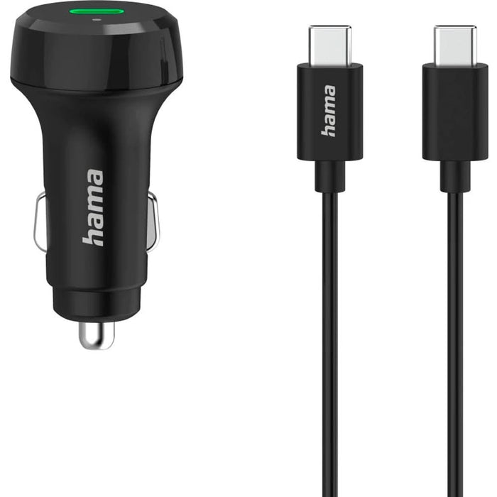 Incarcator auto HAMA 201614, 1xUSB-C, Power Delivery (PD), 25W, negru WALTI