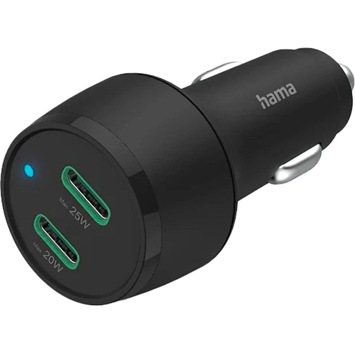 Incarcator auto HAMA 201632, 1xUSB-C Power Delivery (PD) 45W, 2xUSB-C Quick Charge 3.0 20+25W, negru WALTI