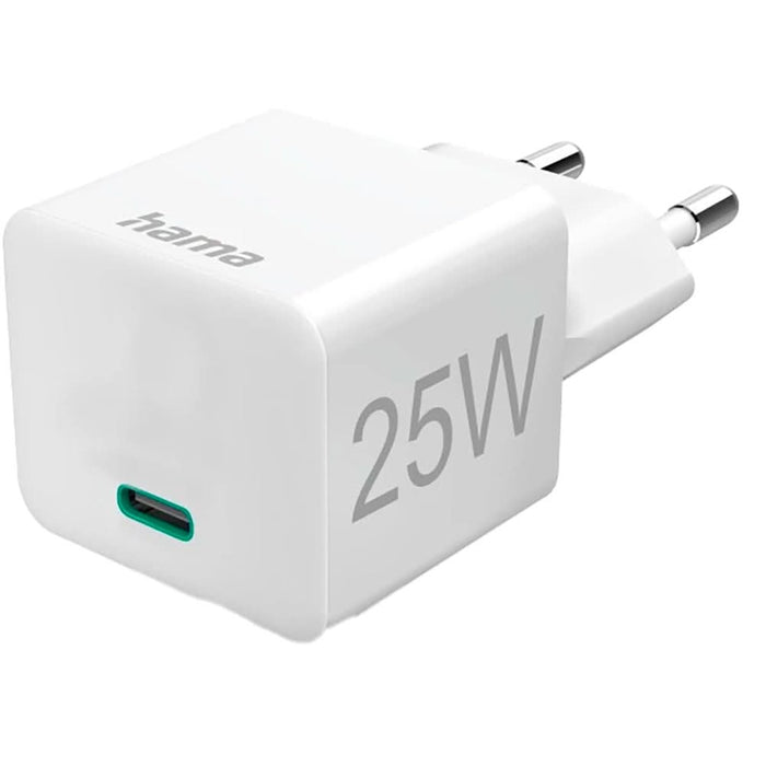 Incarcator retea HAMA 201624, 1xUSB-C, Power Delivery (PD), 25W, cablu USB-C, alb WALTI