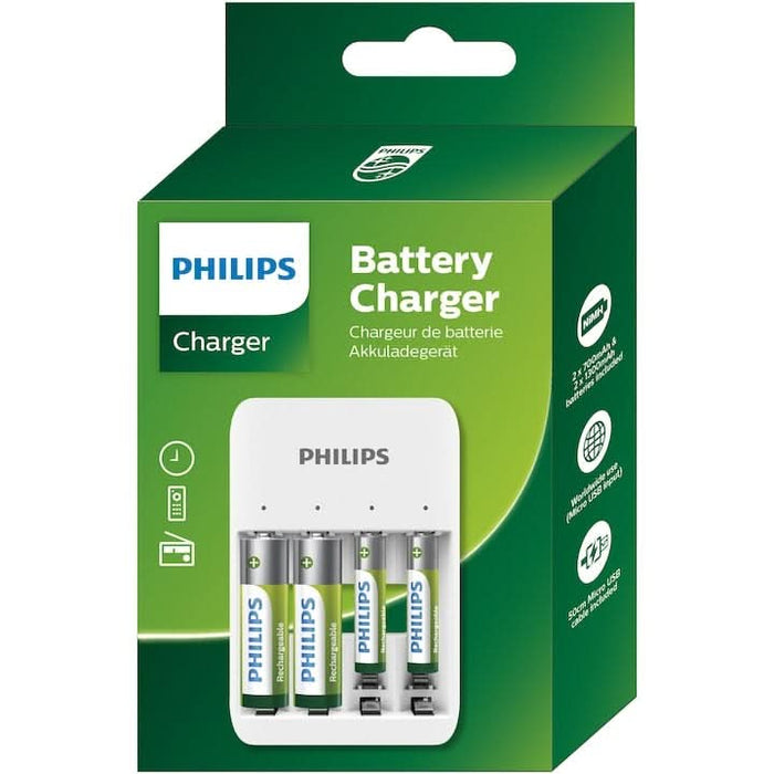 Incarcator acumulatori PHILIPS SCB4013NB/00, 4 acumulatori AA/AAA, 1300 mAh WALTI