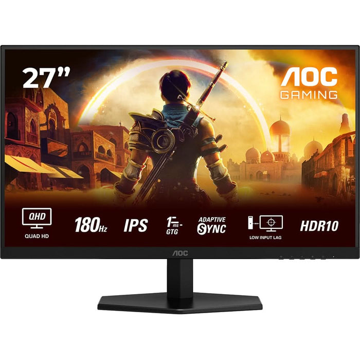 Monitor Gaming WLED Fast IPS AOC Q27G42XE, 27", QHD, 180Hz, HRD10, boxe, negru - WALTI WALTI