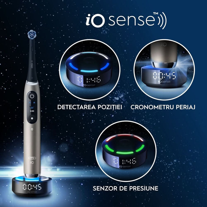 Periuta de dinti electrica ORAL-B iO10 Lunar Gold, iO Sense Cleaning Coach, 7 programe, 1 capat, auriu WALTI