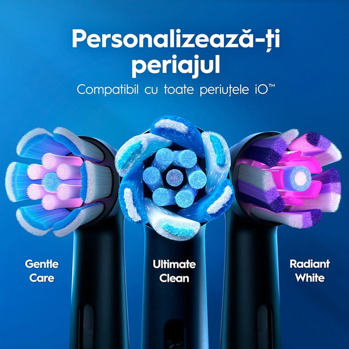 Periuta de dinti electrica ORAL-B iO2, 8800 miscari/min, Timer, 3 programe, 2 capate, negru WALTI
