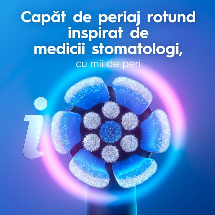 Periuta de dinti electrica ORAL-B iO2, 8800 miscari/min, Timer, 3 programe, 2 capate, negru WALTI