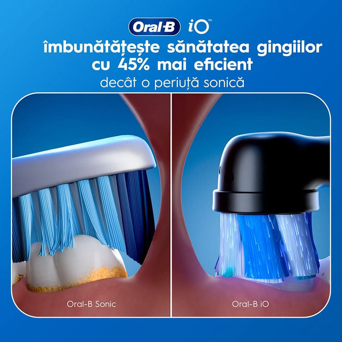 Periuta de dinti electrica ORAL-B iO2, 8800 miscari/min, Timer, 3 programe, 2 capate, negru WALTI