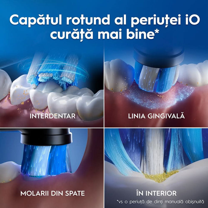 Set 2 Periuta de dinti electrice ORAL-B iO2, 8800 miscari/min, Timer, 3 programe, 2 capate, negru - WALTI WALTI