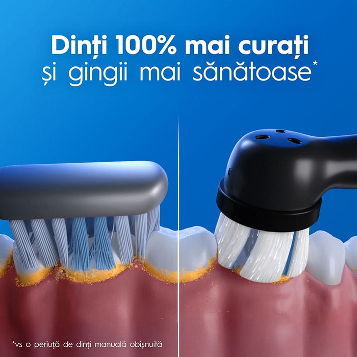 Set 2 Periuta de dinti electrice ORAL-B iO2, 8800 miscari/min, Timer, 3 programe, 2 capate, negru - WALTI WALTI