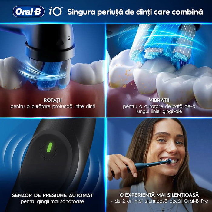 Set 2 Periuta de dinti electrice ORAL-B iO2, 8800 miscari/min, Timer, 3 programe, 2 capate, negru - WALTI WALTI